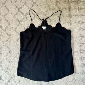 J Crew Black Scallop Trim Cami Top (size 6)
